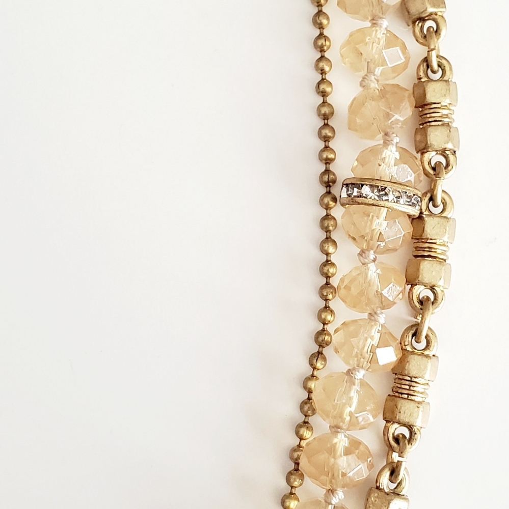 J.Crew multilayer beaded necklace crystal accents
